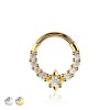 316L SURGICAL STEEL CZ KITE ROUND MULTI CZ SEPTUM HINGED SEGMENT HOOP RING